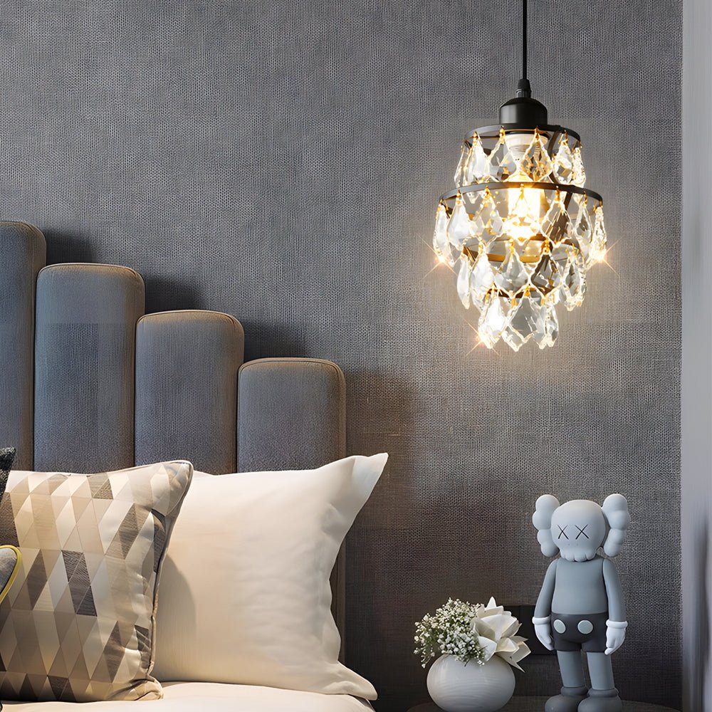 [Öppen Låda] Mini Kristall Hängande Lampa Modern Metall Taklampa