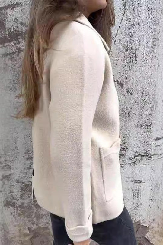 | Färg Revers Dragkedja Ficka casual Jacka