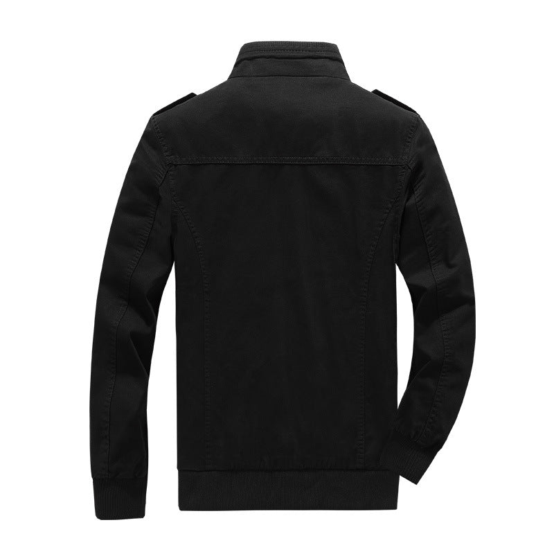 Herr funktion fältjacka tillverkad av canvas med epaulets, bröst fickor med lock, och ribbade muddar