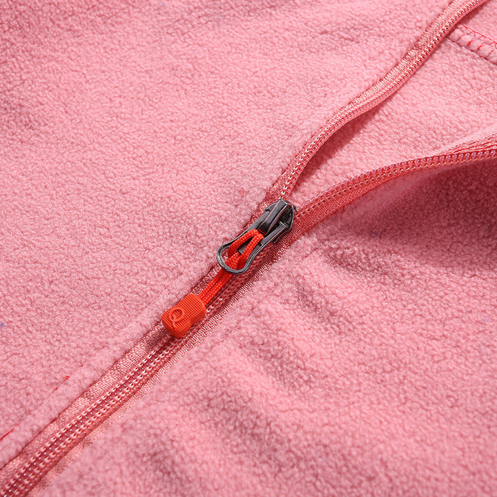 Dam lätt Microfleece jacka med ståkrage och hel dragkedja