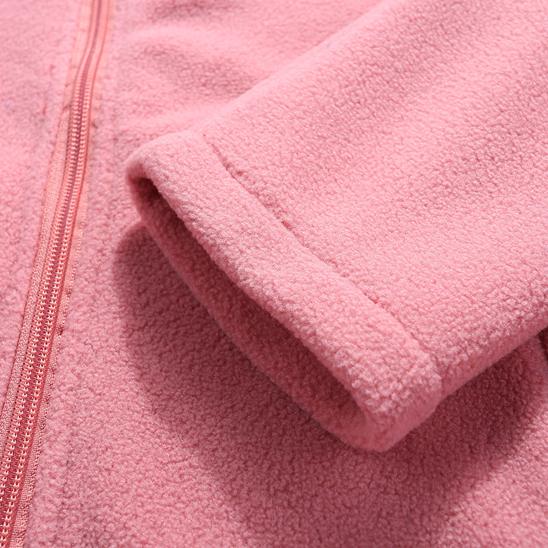 Dam lätt Microfleece jacka med ståkrage och hel dragkedja