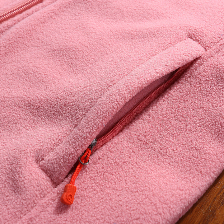 Dam lätt Microfleece jacka med ståkrage och hel dragkedja