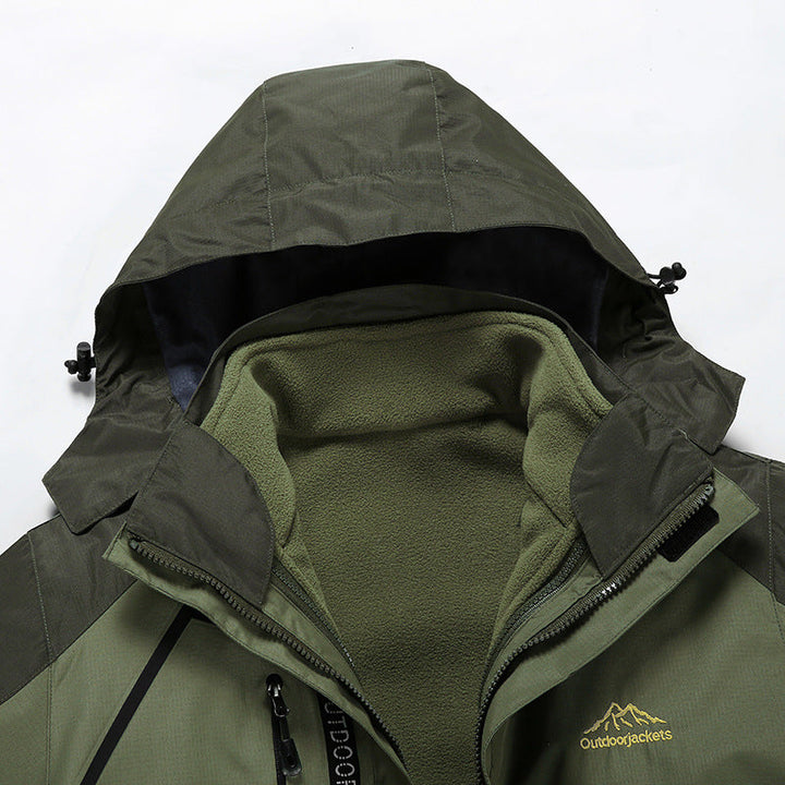 Unisex vattentät Softshell outdoorjacka med huva och dragkedja fickor