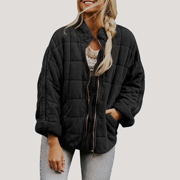 | Dam vadderad oversize dragkedja pufferjacka