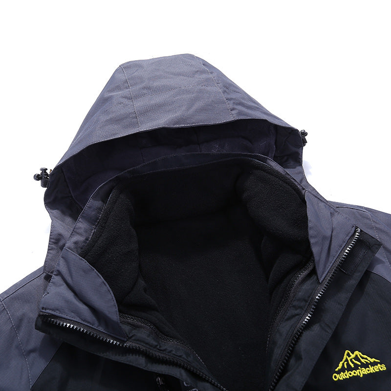 Unisex vattentät andningsbar utomhusjacka med Removable huva och Multi-Function fickor