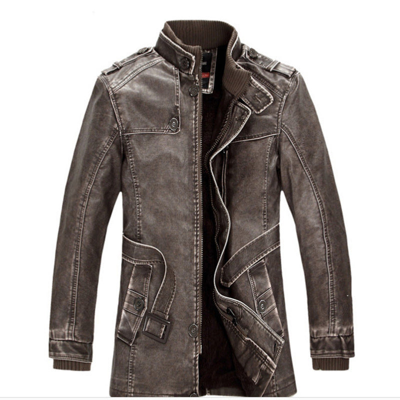 Herr Värmande Denim parka med Sherpa Foder, Hög Krage och flerafunktionell Fickor