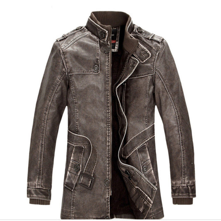Herr Värmande Denim parka med Sherpa Foder, Hög Krage och flerafunktionell Fickor