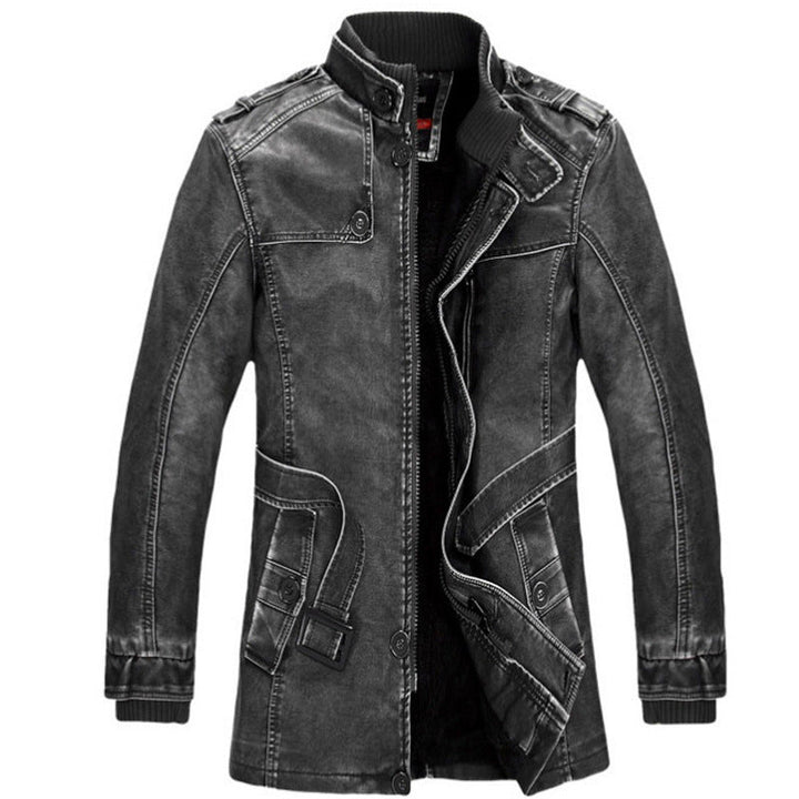 Herr Värmande Denim parka med Sherpa Foder, Hög Krage och flerafunktionell Fickor