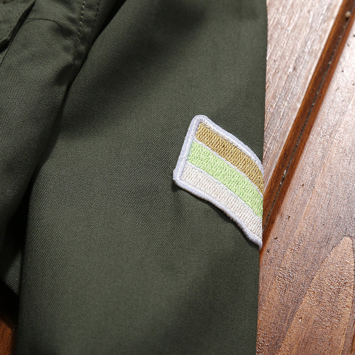 Herr Utility Skjortjacka med Axel Lock, Patch Bröstfickor, och Patch Applications