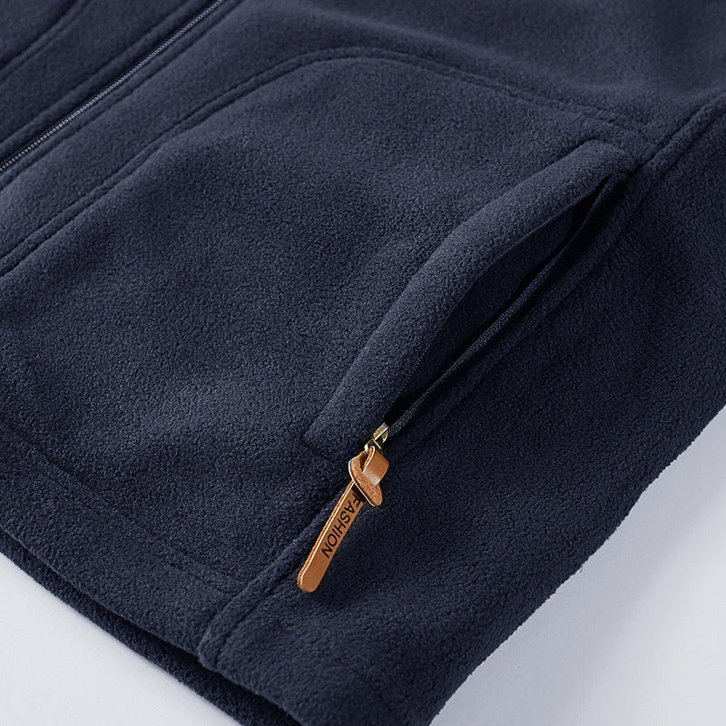 Herr Lätt Fleece Väst med Ståkrage, Dragkedja och Hidden Sidofickor