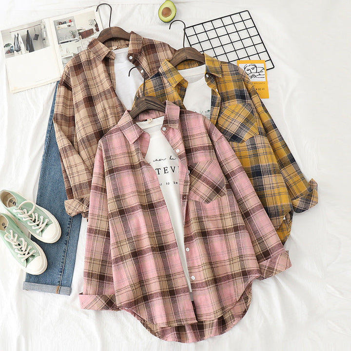 Unisex rutig flannel shirt jacka i oversized passform med chest pocket