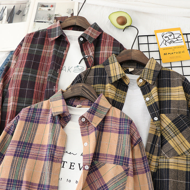 Unisex rutig flannel shirt jacka i oversized passform med chest pocket