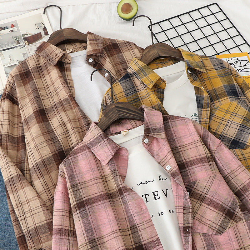 Unisex rutig flannel shirt jacka i oversized passform med chest pocket