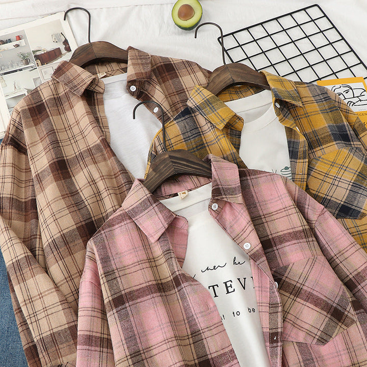 Unisex rutig flannel shirt jacka i oversized passform med chest pocket