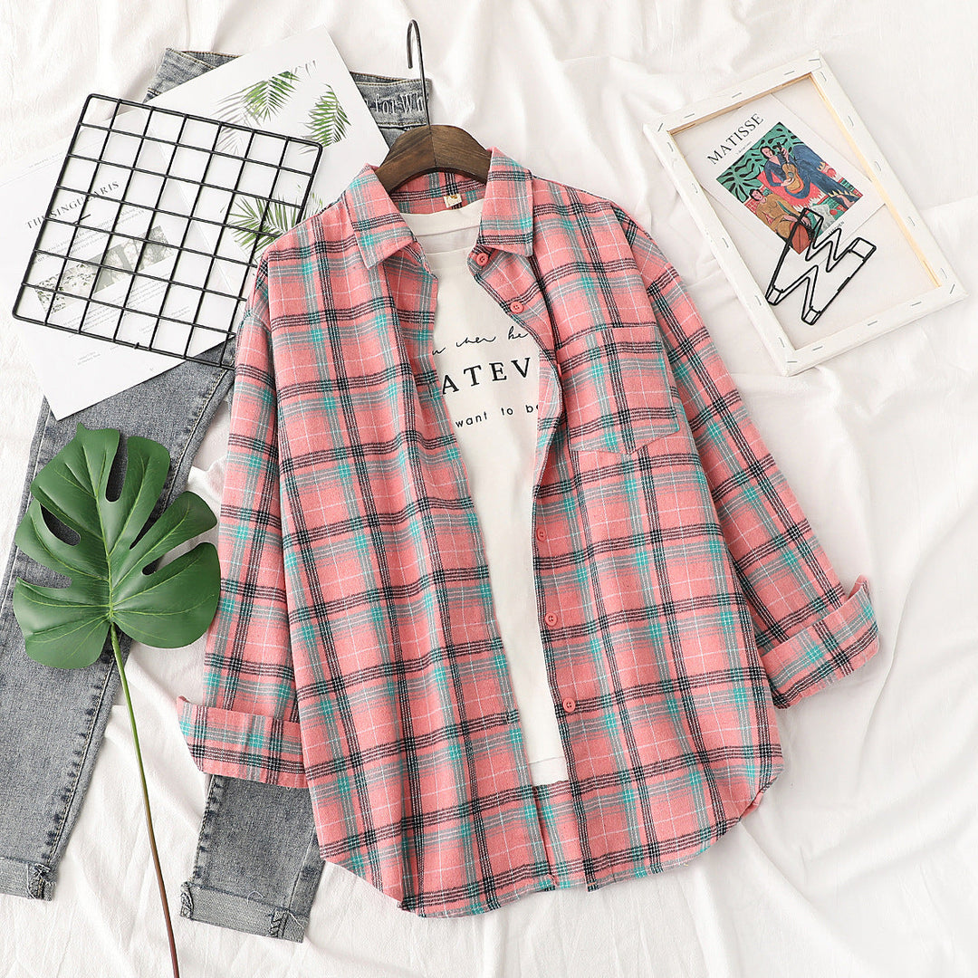 Unisex rutig flannel shirt jacka i oversized passform med chest pocket
