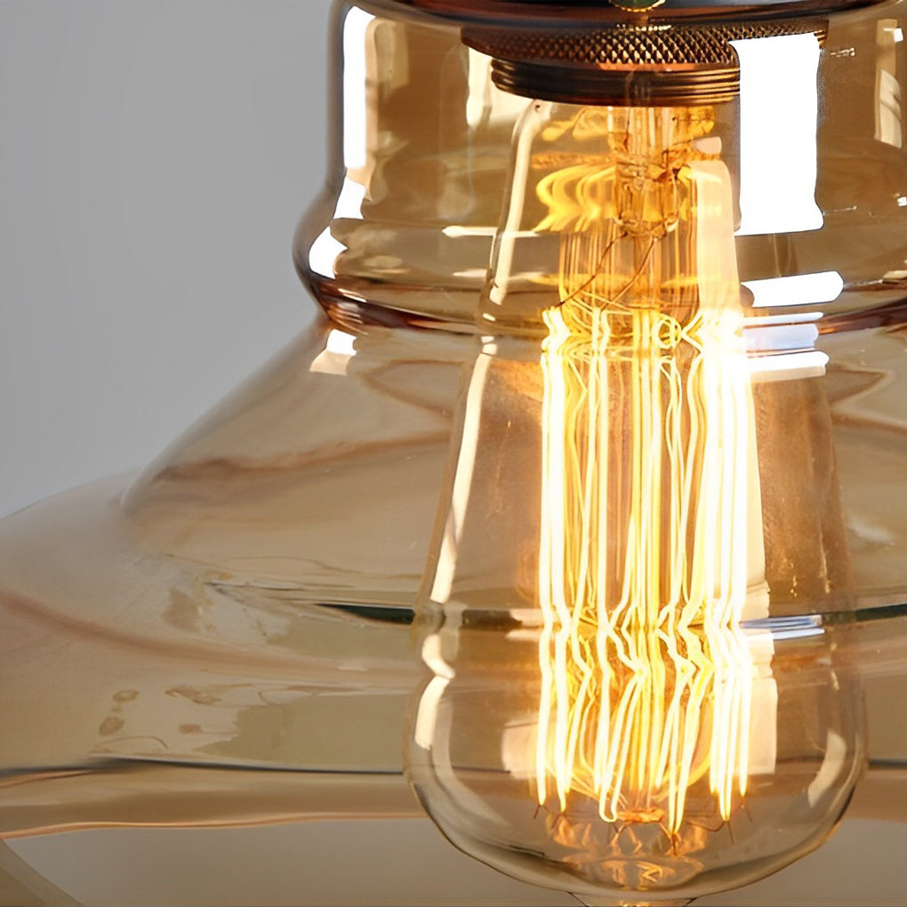 [Öppen Låda] Retro Kreativ Glas Elektropläterad Rökgrå Industriell Pendellampa