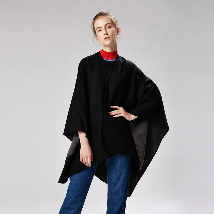 | värmer Poncho med Flowing Skärning