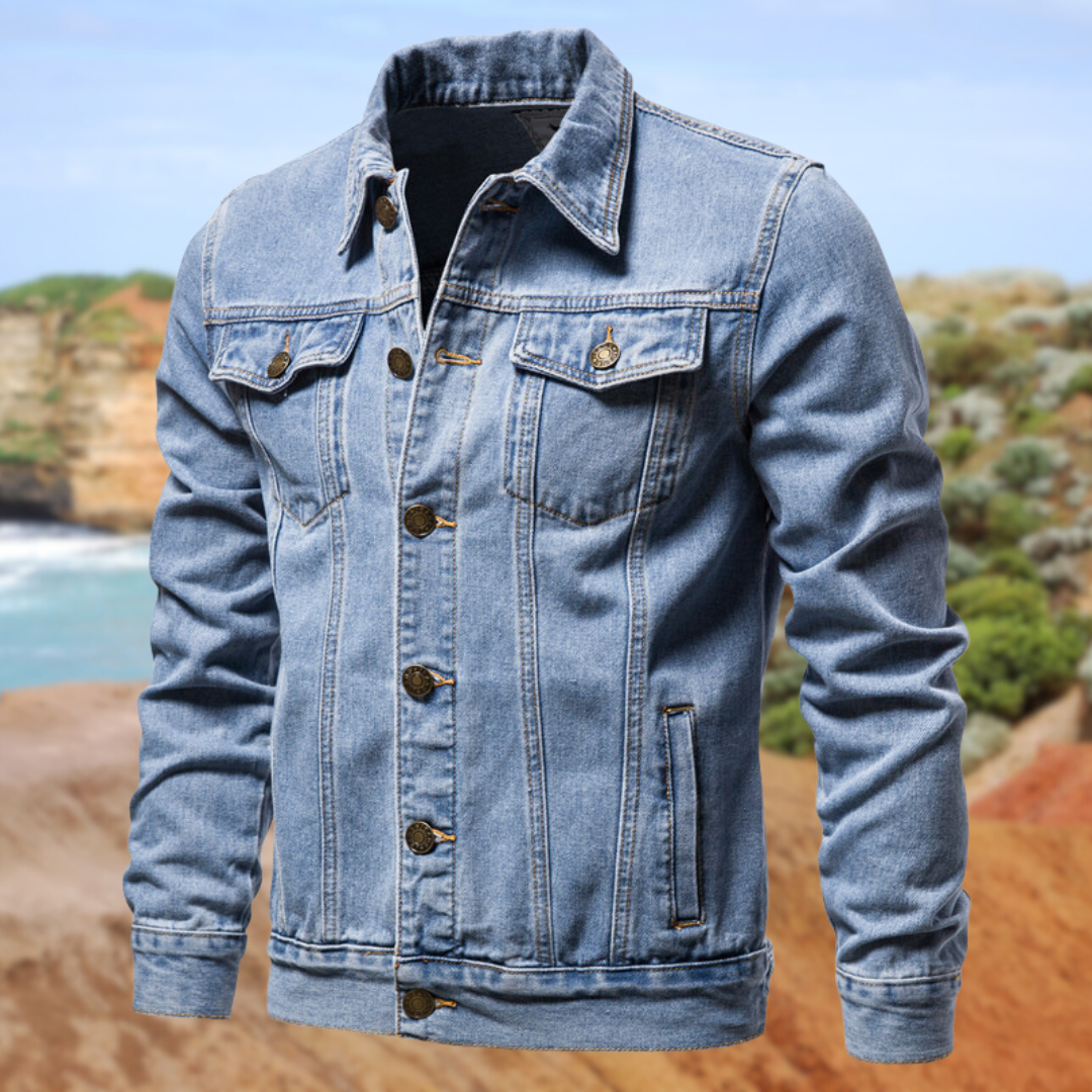 Denim Jacka med Klassisk Design