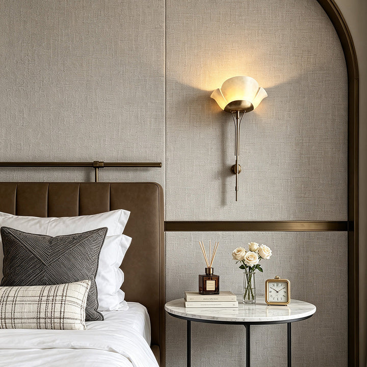 Floral Vägglampa Modern Lyx Långarmad Konstnärlig Lampa