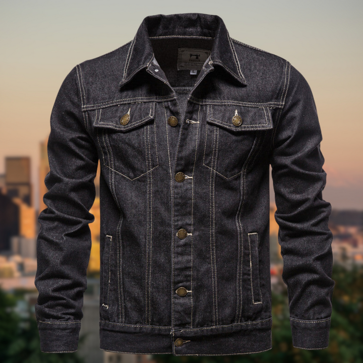 Denim Jacka med Klassisk Design