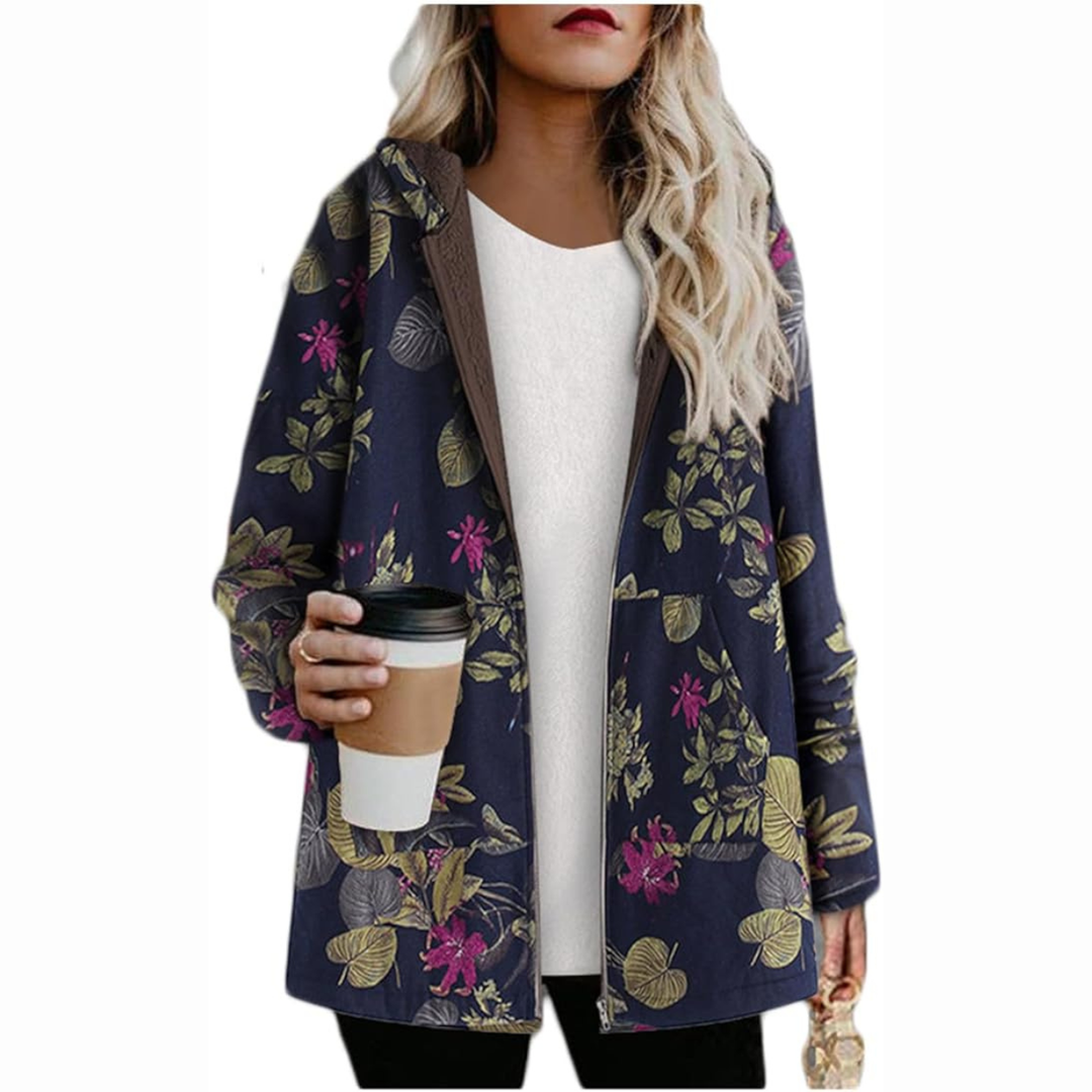 | Fleece-lined med huva Jacka väst med Avslappnad Passform