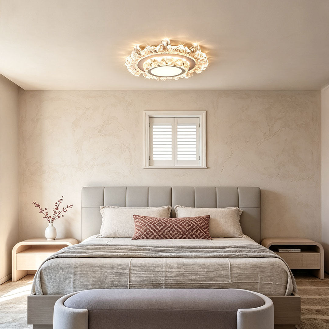 Modern Vit Taklampa Crystal Taklampa