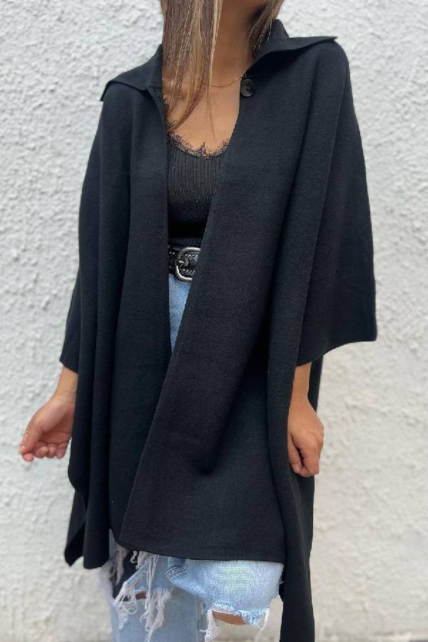 | Färg casual Cardigan Lös Single-Button Windbreaker Jacka