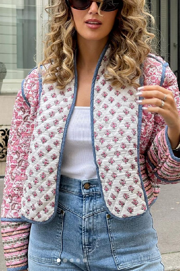 | Vändbar quiltad Jacka med Matching Small Bomull Jacka