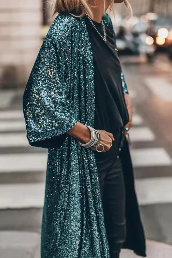Vindtät Stickad Väst med Sparkling Sequins
