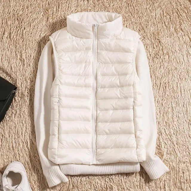 Dam’s lätt Dragkedja Front Puffer väst