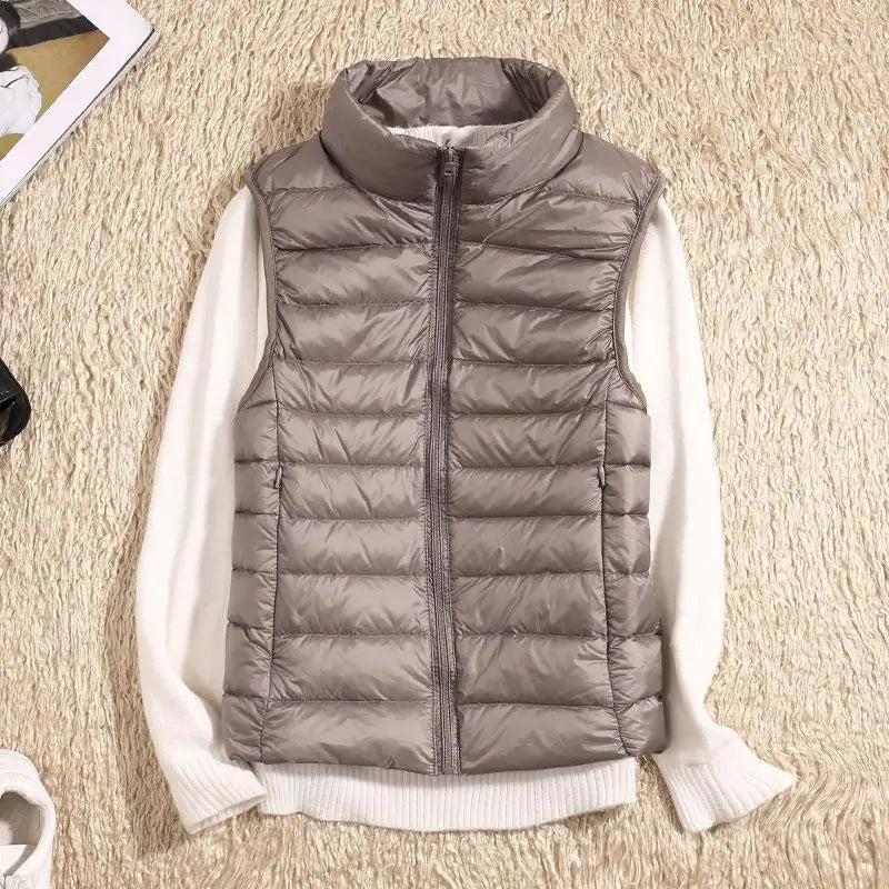 Dam’s lätt Dragkedja Front Puffer väst