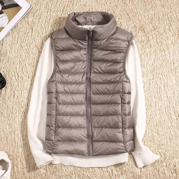 Dam’s lätt Dragkedja Front Puffer väst