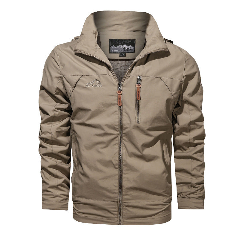 Herr Lätt Softshell Vindjacka med Bröst Dragkedja och Hög Krage