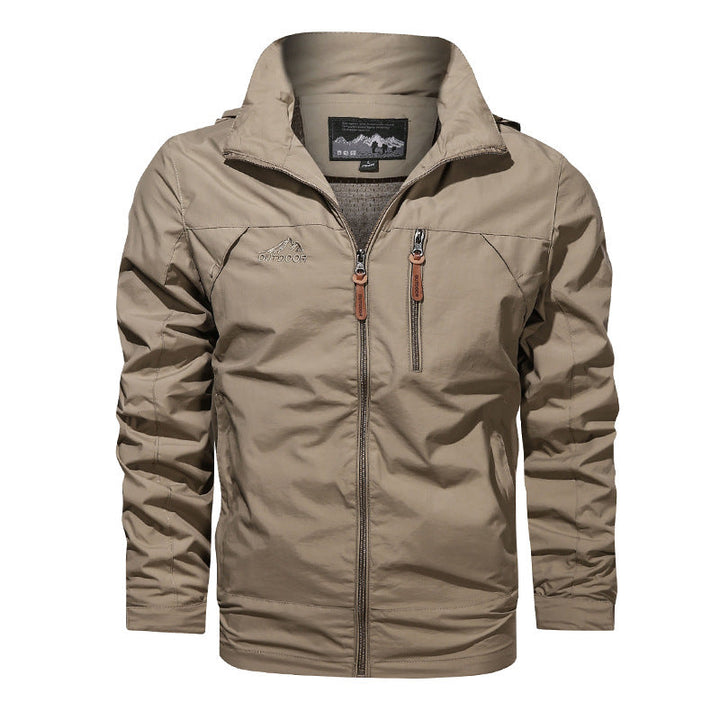 Herr Lätt Softshell Vindjacka med Bröst Dragkedja och Hög Krage