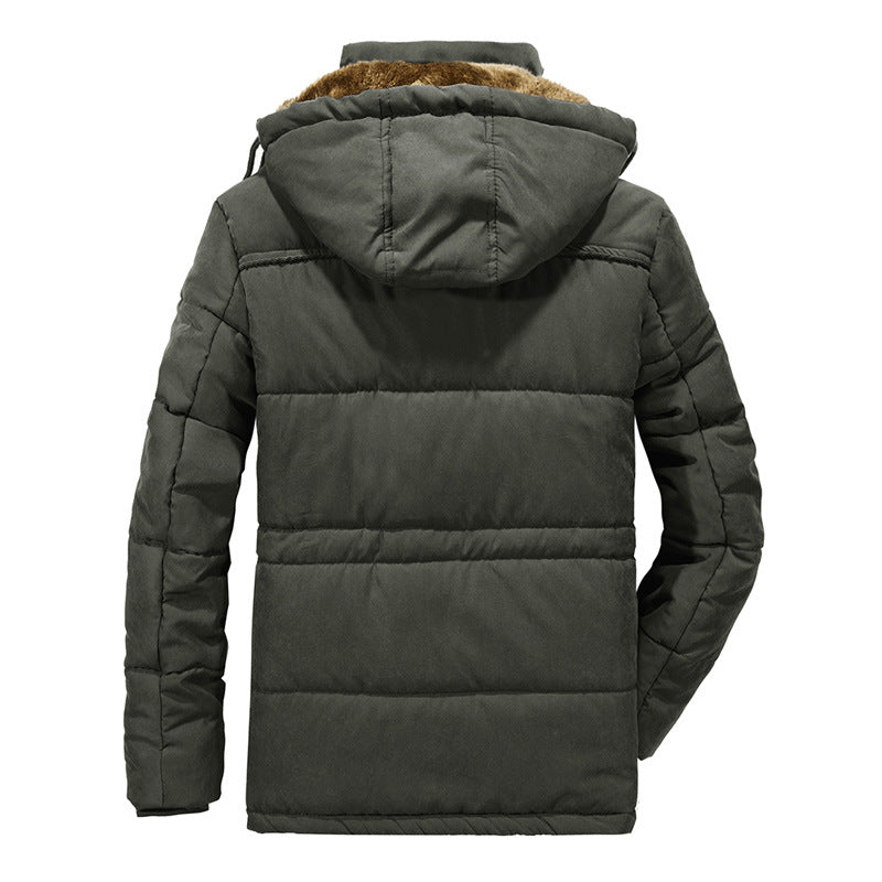 Herr vadderad vinter parka med teddyfoder och Huva