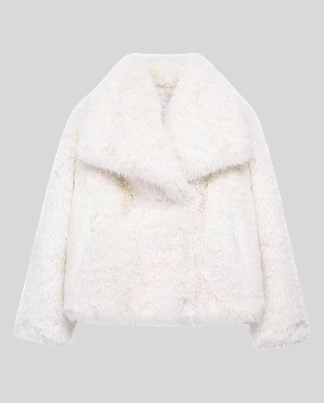 Faux-Fur Shawl Krage Jacka