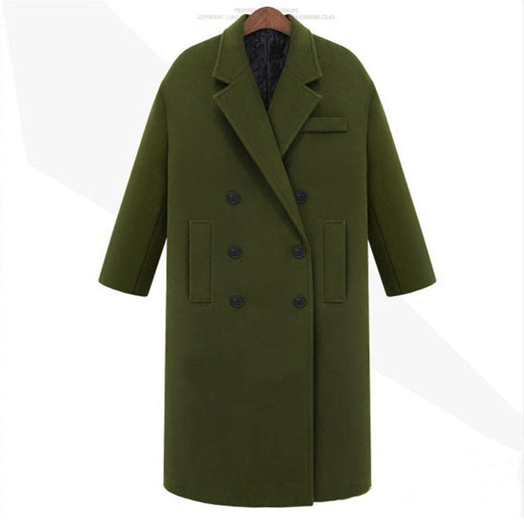 Herr lång kappa i minimalistisk double-breasted ullblandning med boxig oversize siluett