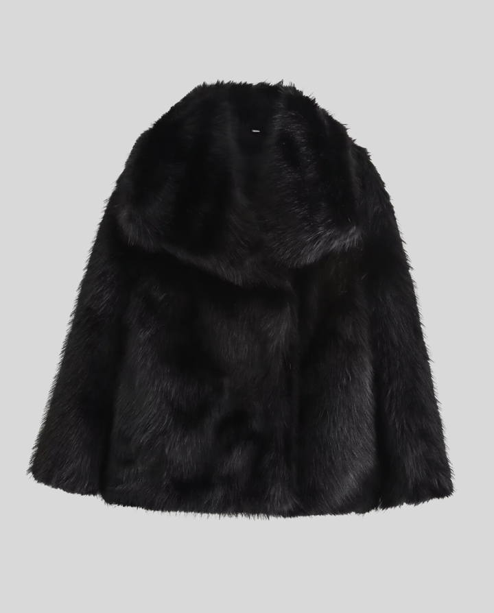 Faux-Fur Shawl Krage Jacka