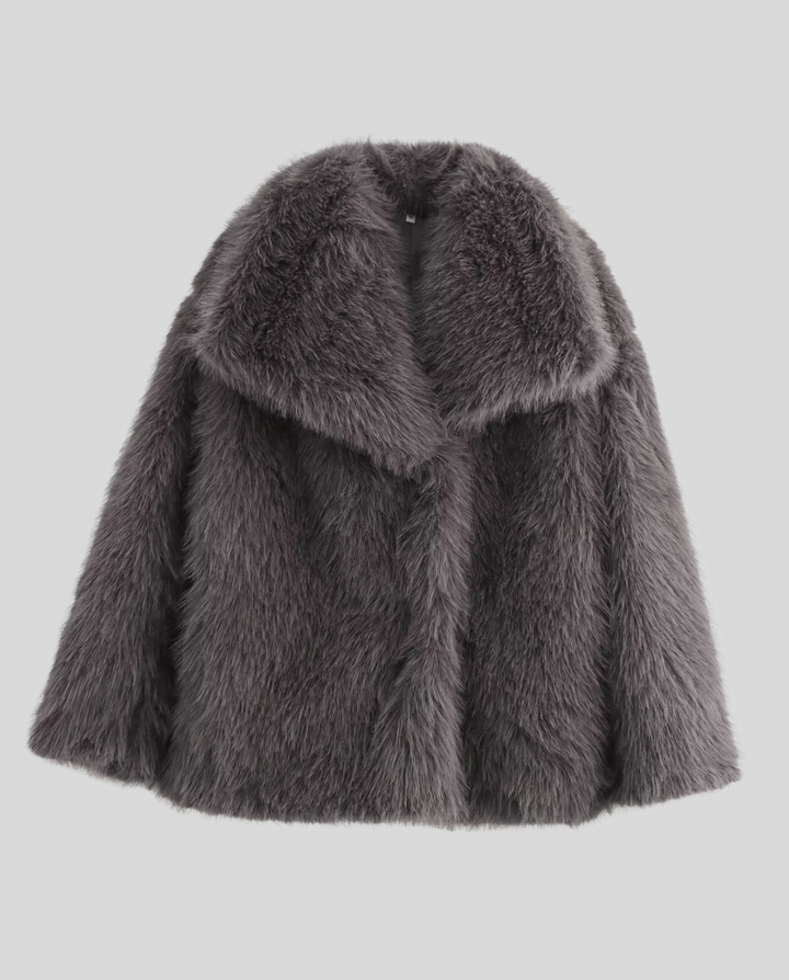 Faux-Fur Shawl Krage Jacka