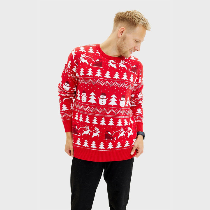 Stilren Christmas Tröja Röd Herr