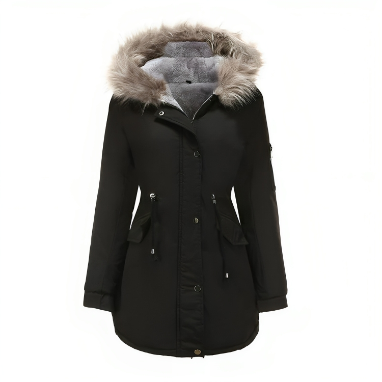 | vinter parka med Vegan Päls för Dam Eco-Friendly Materials