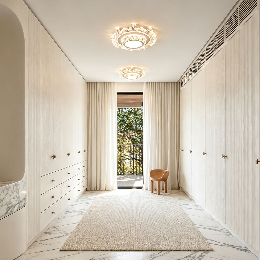 Modern Vit Taklampa Crystal Taklampa