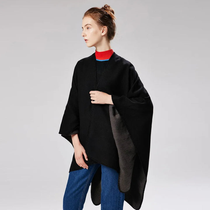 | värmer Poncho med Flowing Skärning