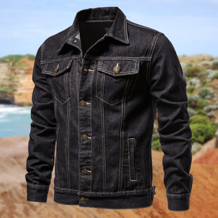 Denim Jacka med Klassisk Design