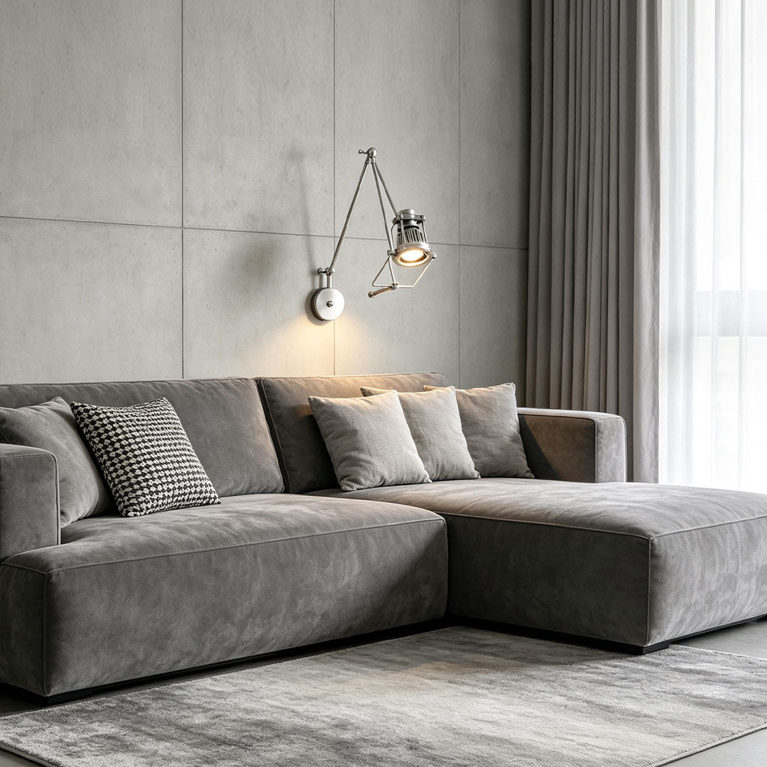 Nickel Swing Arm Sconce Industriell Justerbar LED-lampa