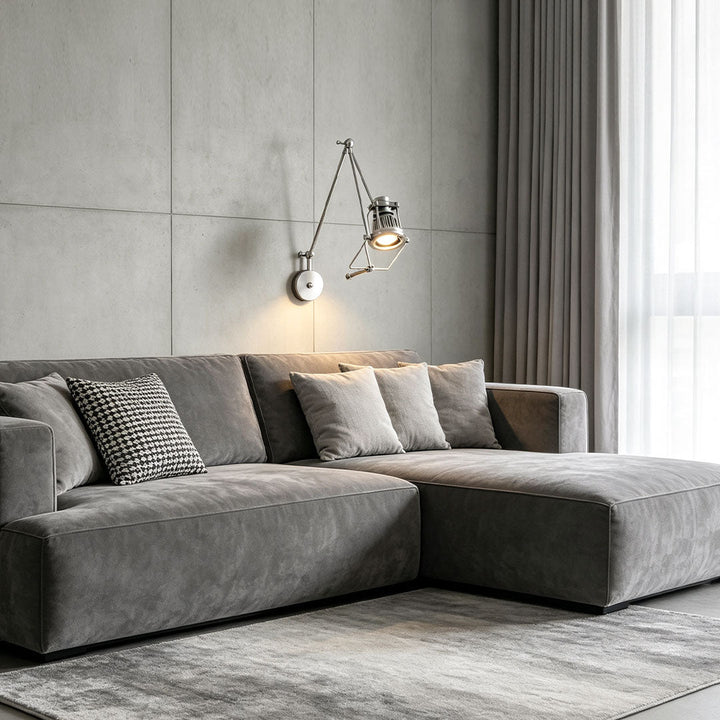 Nickel Swing Arm Sconce Industriell Justerbar LED-lampa