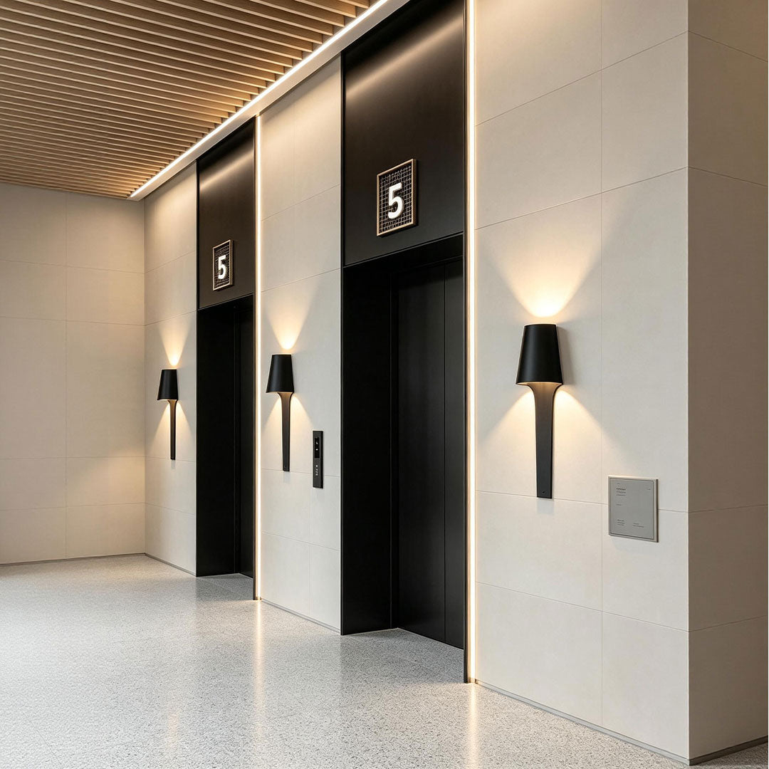 Svart Vägglampa Fransk Minimalistisk Metallbelysning