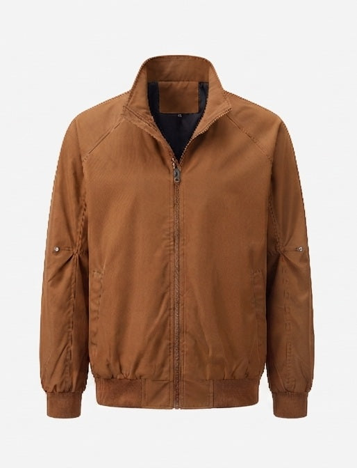Herr Lätt Urban Blouson med Standing Krage, Elastisk Fåll, och Ärm Ficka
