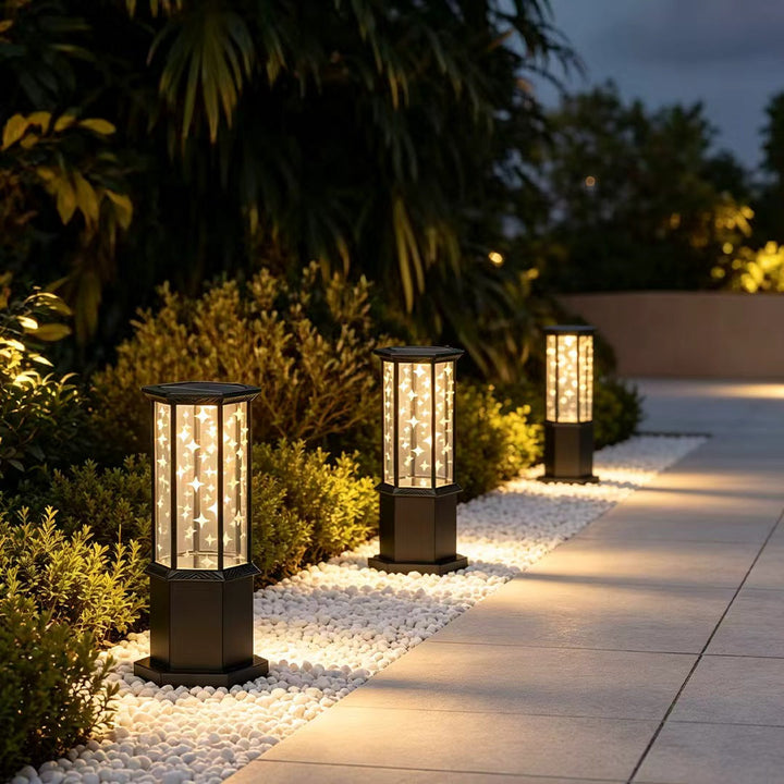 Bollard Solarlampa Modern Metall Utomhus Landskapsbelysning