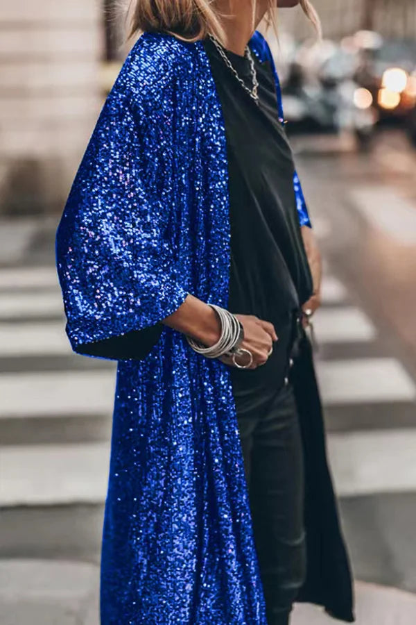 Vindtät Stickad Väst med Sparkling Sequins